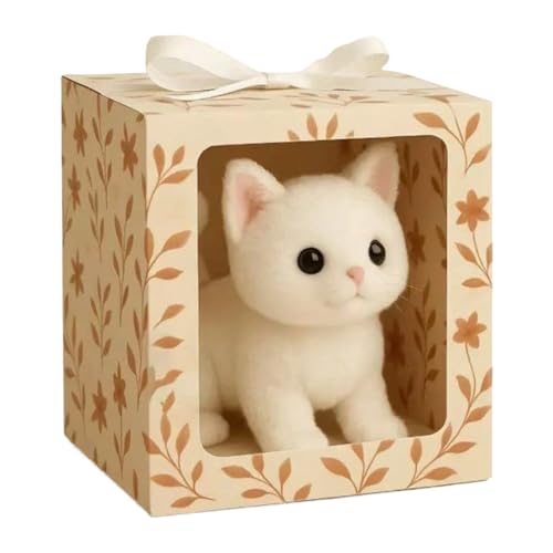 Gungtj Realistic Cat Toy, Interactive Plush Kitten, 5.91x2.76 inches Walking Meowing Pet, Soft Figure, Wagging Tail Motion for Kids Boys Girls Nursery Travel Home Companion von Gungtj