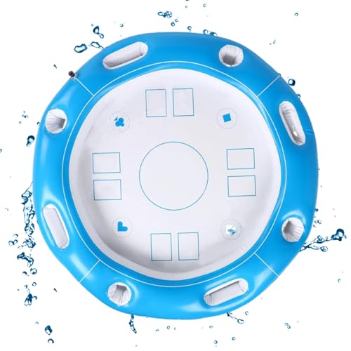 Gungtj Schwimmender Spieltisch - aufblasbare Schwimmbar mit faltbarem Design, Getränk und Lebensmittelhalter, Billardtisch für 4 bis 6 Spieler, ideal für See, Urlaub, Camping, Resort oder Kreuzfahrt, von Gungtj