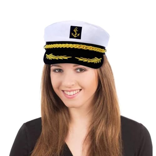 Gungtj Yacht Rock Hut - Verstellbarer Yacht Seemann Hut | Kostüm Kopfbedeckung Für Cosplay Boot Schiff Halloween Seefahrt Gungtj Yacht Rock Hut - Verstellbarer Yacht Seemann Hut | Kostüm Kopfbedeckung Für Cosplay Boot Schiff Halloween Seefahrt von Gungtj