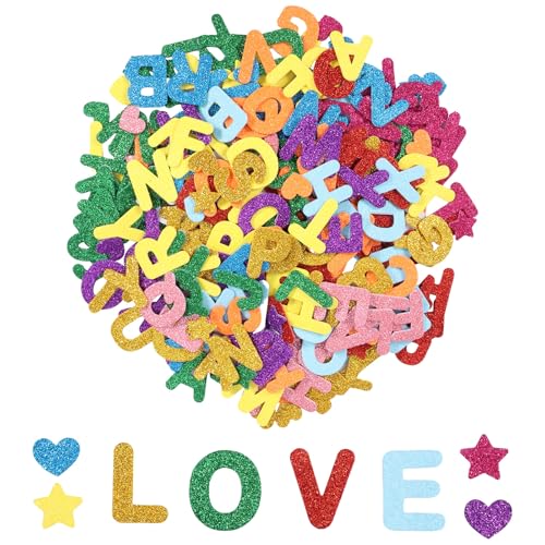 Guniata 640 Stück Moosgummi Buchstaben,Schaumstoff Buchstaben Selbstklebend,Leuchtende Farben,Klebebuchstaben Schaumstoff,für Kartendekoration,Schul,DIY,Basteln,Scrapbooking(10 Farben) von Guniata