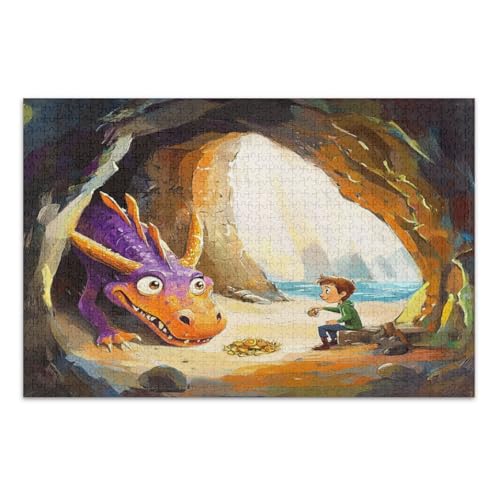 1000 Teile Puzzle - Puzzle für Erwachsene Drache bewacht den Schatz in der Höhle 1000 Teile Puzzle - Puzzle für Erwachsene Drache bewacht den Schatz in der Höhle von GuoChe