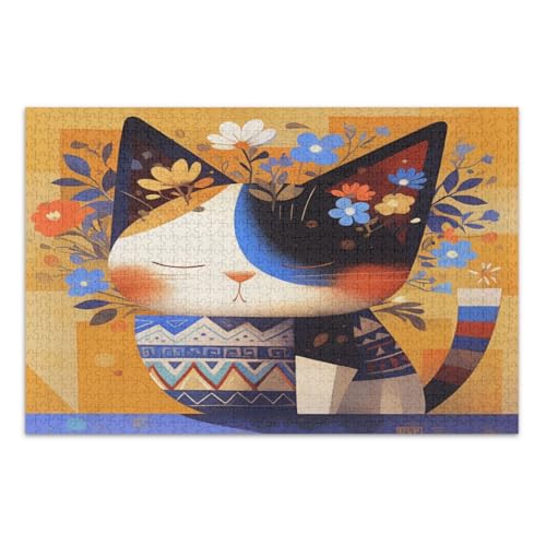 1000 Teile Puzzle - Puzzle für Erwachsene Elegante Katzen und Blumen 1000 Teile Puzzle - Puzzle für Erwachsene Elegante Katzen und Blumen von GuoChe