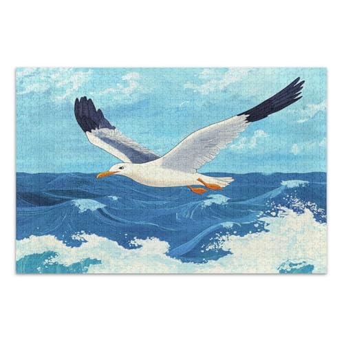 1000 Teile Puzzle - Puzzle für Erwachsene Möwe fliegen über den Ozean Wellen 1000 Teile Puzzle - Puzzle für Erwachsene Möwe fliegen über den Ozean Wellen von GuoChe