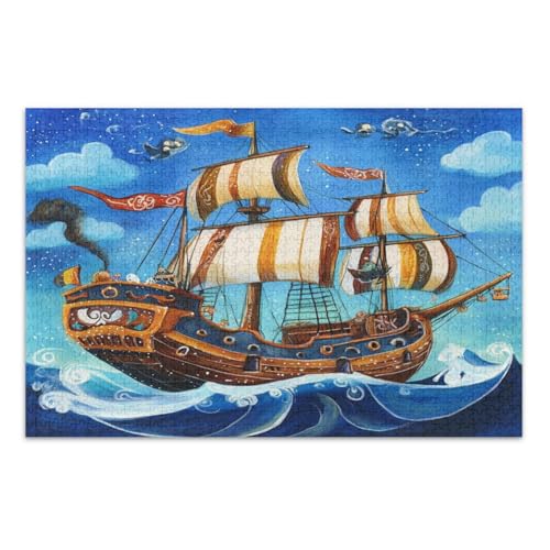 1000 Teile Puzzle - Puzzle für Erwachsene Piratenschiff Segeln auf dem geheimnisvollen Meer 1000 Teile Puzzle - Puzzle für Erwachsene Piratenschiff Segeln auf dem geheimnisvollen Meer von GuoChe