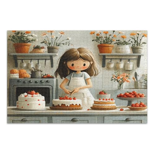 A Cute Girl is Baking Cakes Puzzle 500 Pieces for Adults, Coolest Challenging Puzzles for Kids Elderly A Cute Girl is Baking Cakes Puzzle 500 Pieces for Adults, Coolest Challenging Puzzles for Kids Elderly von GuoChe