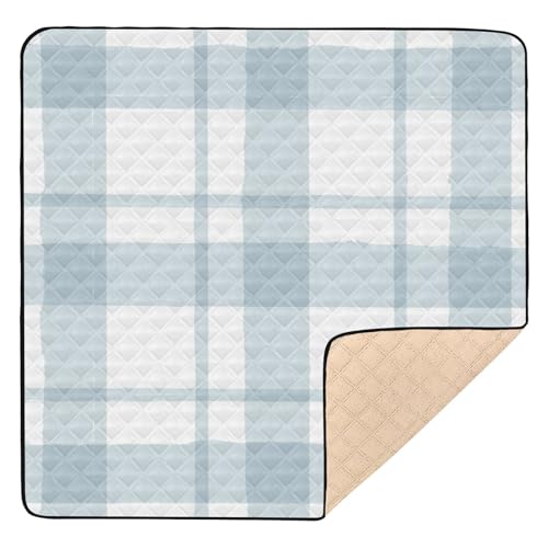 Blaue Vichy-Streifen, groß, stabil, für drinnen und draußen, wasserdicht, Baby-Krabbelmatte für Babys Blaue Vichy-Streifen, groß, stabil, für drinnen und draußen, wasserdicht, Baby-Krabbelmatte für Babys von GuoChe