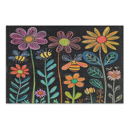 Buntes Blumen-Puzzle, 500 Teile, für Erwachsene, coolste herausfordernde Puzzles für Kinder und ältere Menschen Buntes Blumen-Puzzle, 500 Teile, für Erwachsene, coolste herausfordernde Puzzles für Kinder und ältere Menschen von GuoChe