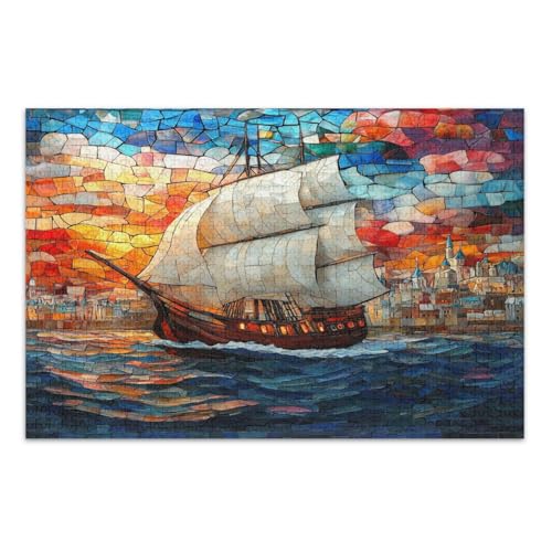 Ein mittelalterliches Schiff 1000 Teile Puzzle - Puzzle für Erwachsene Ein mittelalterliches Schiff 1000 Teile Puzzle - Puzzle für Erwachsene von GuoChe