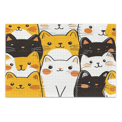 Gelbe und weiße Katzen 1000 Teile Puzzle - Puzzle für Erwachsene Gelbe und weiße Katzen 1000 Teile Puzzle - Puzzle für Erwachsene von GuoChe
