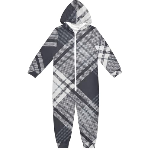 GuoChe 1-teiliger Overall für Jungen und Mädchen, Fleece-Reißverschluss, Kapuze für Mädchen, Jungen, Heimkleidung, 5–14 Jahre, kariert, Dunkelblau, Weiß, Bunt, 13-14 Jahre GuoChe 1-teiliger Overall für Jungen und Mädchen, Fleece-Reißverschluss, Kapuze für Mädchen, Jungen, Heimkleidung, 5–14 Jahre, kariert, Dunkelblau, Weiß, Bunt, 13-14 Jahre von GuoChe