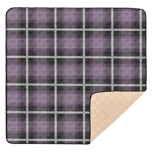 GuoChe Buffalo Plaid Schottenkaro Schottland Lila Vintage weich gepolstert für drinnen und draußen ungiftig Bauch von GuoChe