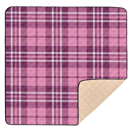 GuoChe Buffalo Plaid Schottenkaro Schottland Pfirsich lila Dekor groß stabil für drinnen und draußen tragbar GuoChe Buffalo Plaid Schottenkaro Schottland Pfirsich lila Dekor groß stabil für drinnen und draußen tragbar von GuoChe