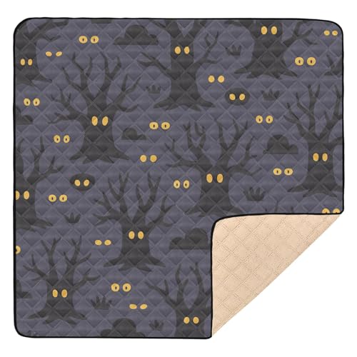 GuoChe Dark Haunted Safari Halloween Muster Niedlich Faltbar für Boden Bequeme Baby Krabbelmatte für von GuoChe
