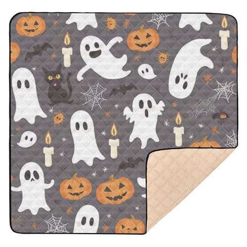 GuoChe Dunkelgrauer Kürbis-Halloween-Druck, weich gepolstert, für den Boden, tragbare Spielmatte für Kleinkinder GuoChe Dunkelgrauer Kürbis-Halloween-Druck, weich gepolstert, für den Boden, tragbare Spielmatte für Kleinkinder von GuoChe