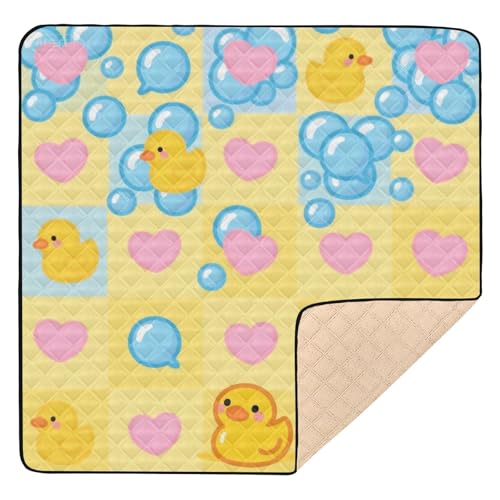 GuoChe Gelbe, weiche, dicke Spielmatte für drinnen und draußen, gemütlich, atmungsaktiv, gepolstert, für Babys und Kleinkinder von GuoChe
