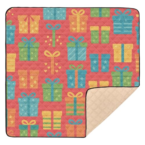 GuoChe Geschenkboxen-Muster, weich gepolstert, für Boden, tragbare Spielmatte für Babys, Kleinkinder, 127 cm x GuoChe Geschenkboxen-Muster, weich gepolstert, für Boden, tragbare Spielmatte für Babys, Kleinkinder, 127 cm x von GuoChe