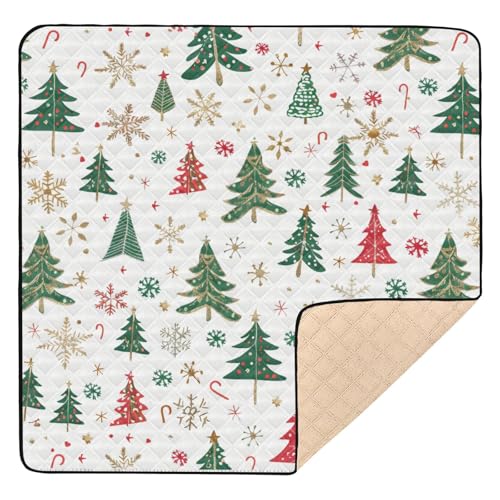 GuoChe Große Weihnachtsbäume, stilvoll, für drinnen und draußen, wasserabweisend, gepolsterte Spielmatte für Babys und Kleinkinder von GuoChe