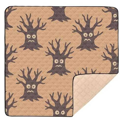 GuoChe Gruseliger Baum, Halloween-Muster, weich, dick, für Boden, leicht, Reise-Spielmatte für Babys und Kinder von GuoChe