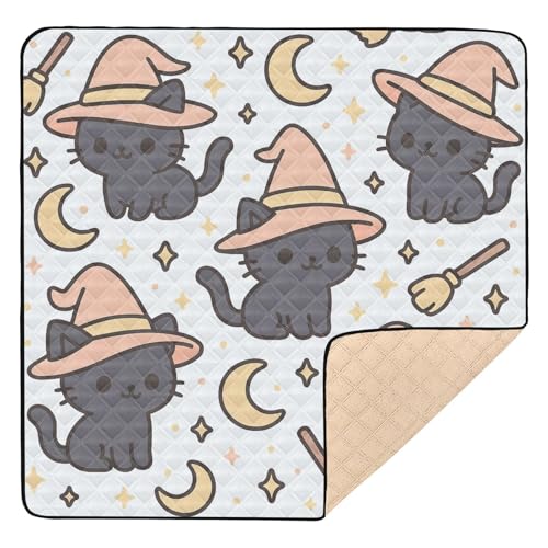 GuoChe Halloween-Hexenkatzen, groß, stilvoll für drinnen und draußen, gemütlich, atmungsaktiv, Spielmatte für Babys von GuoChe