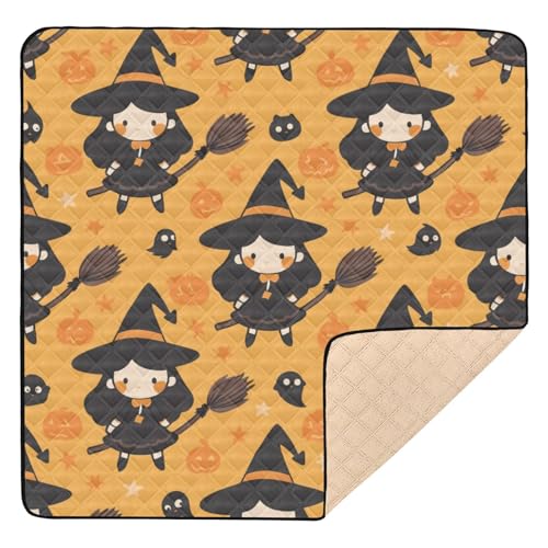 GuoChe Halloween-Hintergrund mit Hexenmuster, weich, dick, für drinnen und draußen, tragbare Bauchzeit und Krabbelmatte GuoChe Halloween-Hintergrund mit Hexenmuster, weich, dick, für drinnen und draußen, tragbare Bauchzeit und Krabbelmatte von GuoChe