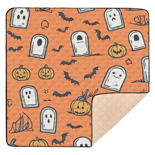GuoChe Halloween-Ikonen-Muster, groß, stilvoll für drinnen und draußen, gemütlich, atmungsaktiv, Bauch- und Krabbelmatte GuoChe Halloween-Ikonen-Muster, groß, stilvoll für drinnen und draußen, gemütlich, atmungsaktiv, Bauch- und Krabbelmatte von GuoChe