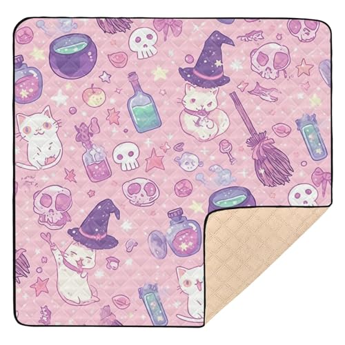 GuoChe Halloween-Katzenmuster, Stoff, niedlich, faltbar, für Boden, leicht, Spielmatte für Babys von GuoChe