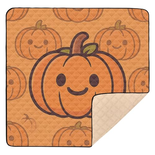 GuoChe Halloween-Kürbis-Muster, Druck, gruselige Jahreszeit, Dekoration, weich, dick, für Boden, ungiftig, Baby-Krabbelmatte von GuoChe