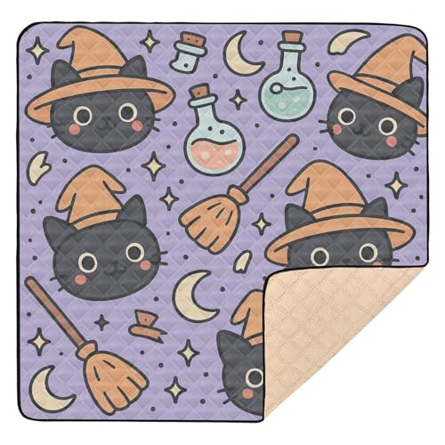 GuoChe Halloween Witchy Cats Potions Large Non-Slip for Floor Water Resistant Baby Play Tummy Time Mat for GuoChe Halloween Witchy Cats Potions Large Non-Slip for Floor Water Resistant Baby Play Tummy Time Mat for von GuoChe