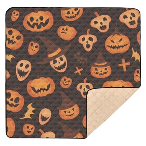 GuoChe Handabdruck Halloween Hintergrund Groß Stilvoll für Boden Tragbare Baby Kick Krabbelmatte für Babys von GuoChe