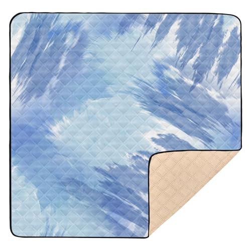 GuoChe Hellblau Tiedye Groß rutschfest für Indoor Outdoor Wasserdicht Baby Krabbelmatte für Babys von GuoChe