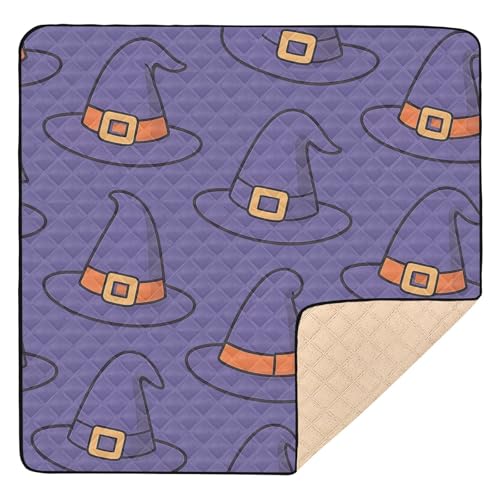 GuoChe Hexenhut Halloween Muster Groß Stabil für Indoor Outdoor Waschbar Aktivität Unterhaltung Matte für von GuoChe