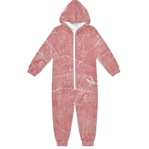 GuoChe Jumpsuit für Kinder, Mädchen, Jungen, Plüsch, Reißverschluss, Kapuze, Unisex, Heimkleidung, 5–14 Jahre, rosa Marmor, Vintage-Stein, Bunt, 7-8 Jahre GuoChe Jumpsuit für Kinder, Mädchen, Jungen, Plüsch, Reißverschluss, Kapuze, Unisex, Heimkleidung, 5–14 Jahre, rosa Marmor, Vintage-Stein, Bunt, 7-8 Jahre von GuoChe