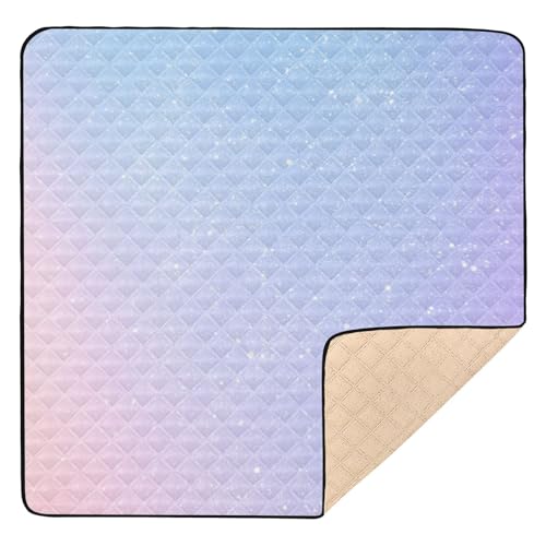 GuoChe Krabbelmatte mit Regenbogen-Einhörnern, hell, abstrakt, niedlich, faltbar, für drinnen und draußen, 1 Stück von GuoChe