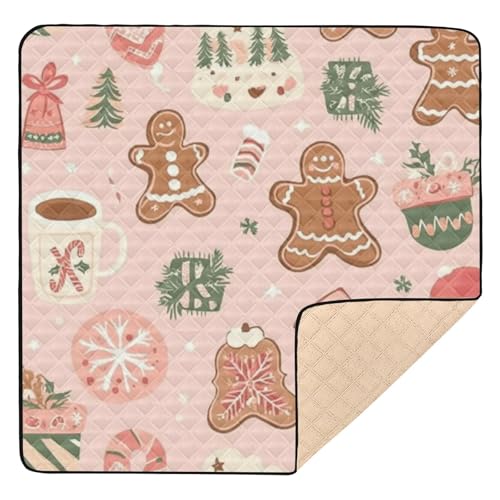 GuoChe Lebkuchenmann, Weihnachten, nahtlos, weicher Schaumstoff, für drinnen und draußen, leichte Bauchzeitmatte für GuoChe Lebkuchenmann, Weihnachten, nahtlos, weicher Schaumstoff, für drinnen und draußen, leichte Bauchzeitmatte für von GuoChe