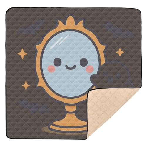 GuoChe Niedliche und spiegelnde Halloween-Spielmatte für drinnen und draußen, gemütlich, atmungsaktiv, für den Bauch von GuoChe