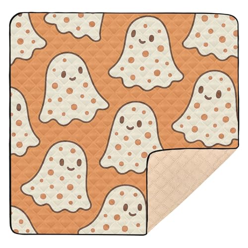 GuoChe Niedliches Halloween-Muster, weich gepolstert, für Boden, waschbar, Reise-Spielmatte für Babys, Kinder, Kleinkinder von GuoChe