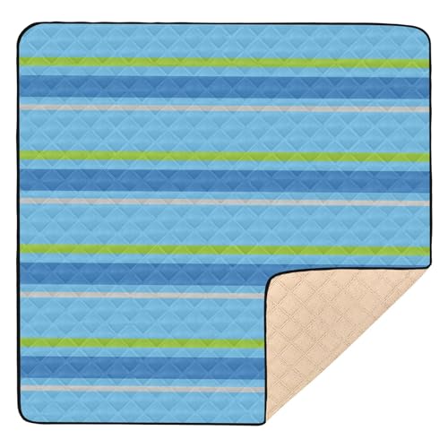 GuoChe Ocean Stripes große stabile Bodenmatte für den Boden, 1-teilige Bauch-Zeitmatte für Babys, Säuglinge, Kleinkinder, 127 cm x GuoChe Ocean Stripes große stabile Bodenmatte für den Boden, 1-teilige Bauch-Zeitmatte für Babys, Säuglinge, Kleinkinder, 127 cm x von GuoChe