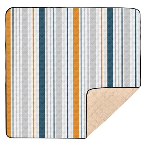 GuoChe Orange-graue Streifen, groß, stabil, für drinnen und draußen, leichte Bauch-Zeitmatte für Babys und Kleinkinder von GuoChe