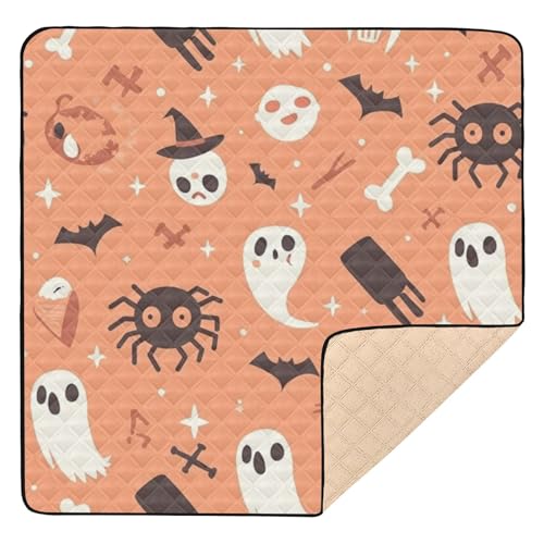 GuoChe Orange gruselige Elemente, Halloween-Muster, niedlich, faltbar, für Boden, tragbare Bauch-Aktivitätsmatte GuoChe Orange gruselige Elemente, Halloween-Muster, niedlich, faltbar, für Boden, tragbare Bauch-Aktivitätsmatte von GuoChe