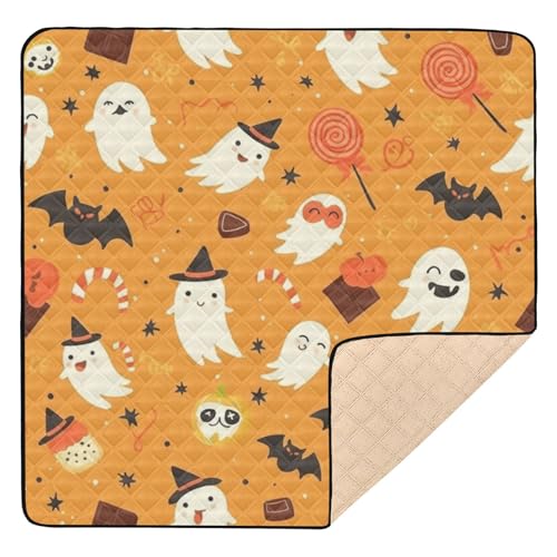 GuoChe Orangefarbene Fledermaus-Halloween-Muster, groß, stabil, für den Boden, gemütlich, atmungsaktiv, Spielzimmer-Aktivitätsmatte für GuoChe Orangefarbene Fledermaus-Halloween-Muster, groß, stabil, für den Boden, gemütlich, atmungsaktiv, Spielzimmer-Aktivitätsmatte für von GuoChe