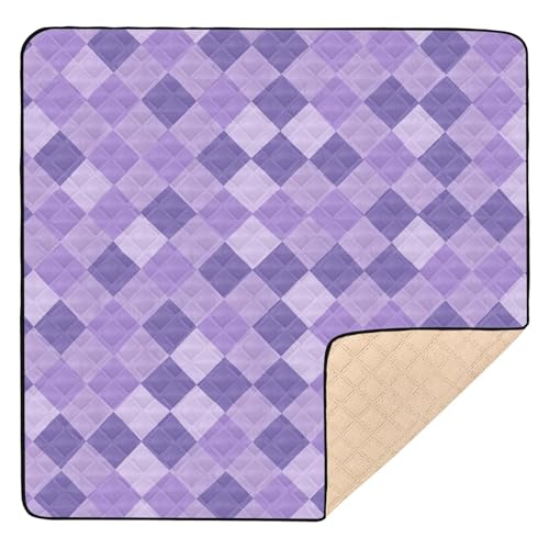 GuoChe Plaid Purple Deep Purple White Light Purple Soft Padded for Floor 1pc Kicking Mat for von GuoChe