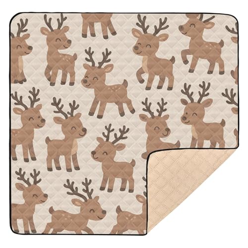 GuoChe Rentier-Muster, groß, stilvoll, für den Boden, wasserdicht, Baby-Spiel-Matte für Babys, Kleinkinder GuoChe Rentier-Muster, groß, stilvoll, für den Boden, wasserdicht, Baby-Spiel-Matte für Babys, Kleinkinder von GuoChe