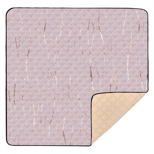 GuoChe Rose Gold Wellenstreifen Niedlich Faltbar für Boden Komfortable Aktivität Unterhaltung Matte für von GuoChe