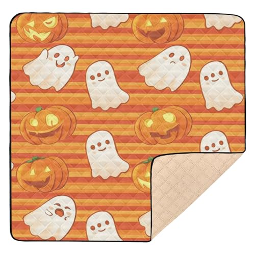 GuoChe Roter Handabdruck Halloween Themed Muster Weich Dick für Boden 1 Stück Bauchzeit Aktivitätsmatte für von GuoChe