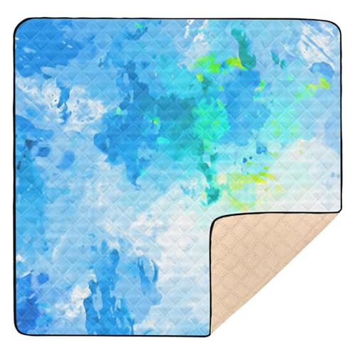 GuoChe Schmutzige Farben, blau, weich, dick, für Boden, wasserdicht, für Babys, Kleinkinder, 127 cm GuoChe Schmutzige Farben, blau, weich, dick, für Boden, wasserdicht, für Babys, Kleinkinder, 127 cm von GuoChe