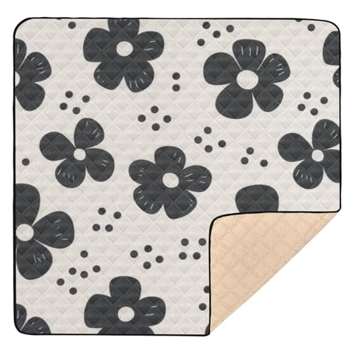 GuoChe Schwarze Blumen, weicher Schaumstoff, für drinnen und draußen, wasserabweisend, für Babys GuoChe Schwarze Blumen, weicher Schaumstoff, für drinnen und draußen, wasserabweisend, für Babys von GuoChe