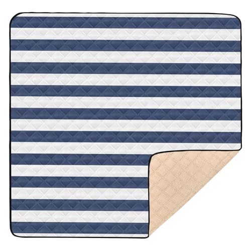 GuoChe Sea Soul Ocean Stripe große stabile für drinnen und draußen, gemütlich, atmungsaktiv, Bauch- und Krabbelmatte für von GuoChe