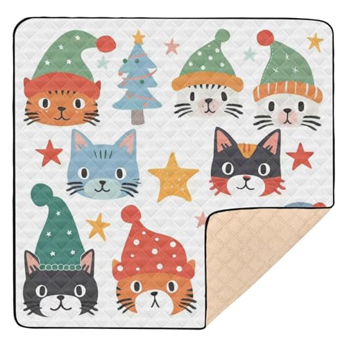 GuoChe Spielmatte mit Weihnachtsmann, groß, stabil, für drinnen und draußen, ungiftig, gepolsterte Spielmatte für Babys und Kleinkinder von GuoChe