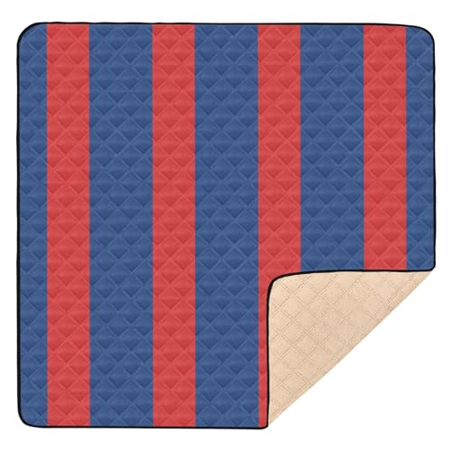 GuoChe Streifen rot blau weich gepolstert für den Boden, wasserdichte Reise-Spielmatte für Babys, Kinder, Kleinkinder, Säuglinge von GuoChe