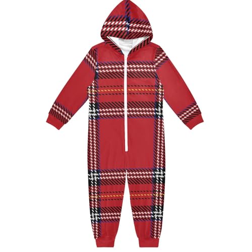 GuoChe Unisex-Kinder-Pyjama, Fleece, Reißverschluss, Kapuze für Jungen und Mädchen, Geschenk, Heimkleidung, 5–14 Jahre, kariert, Schottland, Rot, Bunt, 7-8 Jahre GuoChe Unisex-Kinder-Pyjama, Fleece, Reißverschluss, Kapuze für Jungen und Mädchen, Geschenk, Heimkleidung, 5–14 Jahre, kariert, Schottland, Rot, Bunt, 7-8 Jahre von GuoChe